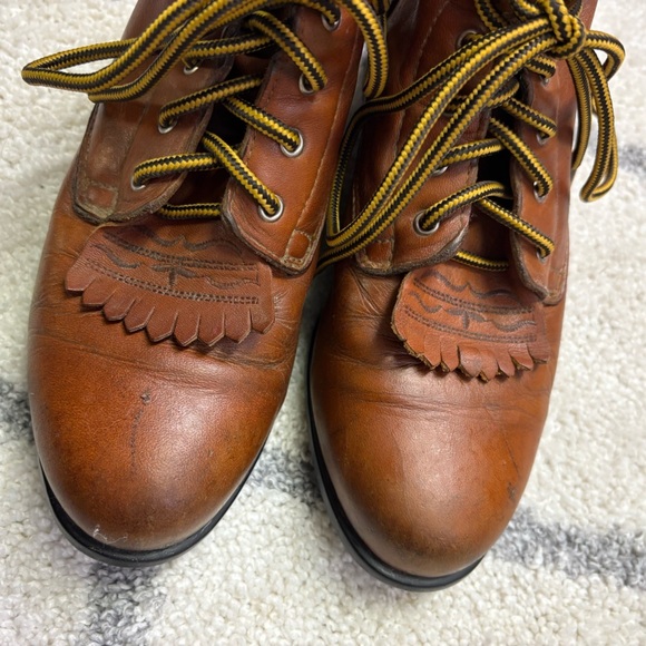Ariat Wom. 5.5 Lace Up Roper Boots Cowboy Western Leather Kiltie Rodeo Stampede - Picture 6 of 11